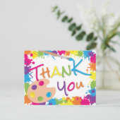 Colorful Paint Splatter Hartelijk dank Briefkaart (Staand voorkant)