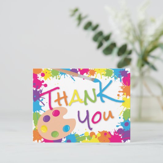 Colorful Paint Splatter Hartelijk dank Briefkaart (Staand voorkant)