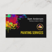 Colorful Paint Splatter Home Painter Service Visitekaartje (Voorkant)