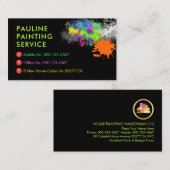 Colorful Paint Splatter Home Painting Colors Visitekaartje (Voorkant / Achterkant)