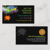 Colorful Paint Splatter Home Painting Painter Visitekaartje (Voorkant / Achterkant)