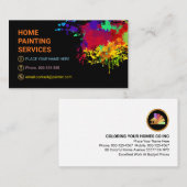 Colorful Paint Splatter Home Painting Painter Visitekaartje (Voorkant / Achterkant)