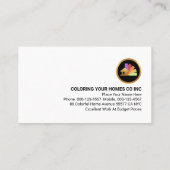 Colorful Paint Splatter Home Painting Painter Visitekaartje (Achterkant)