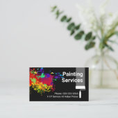 Colorful Paint Splatter Home Painting Visitekaartje (Staand voorkant)