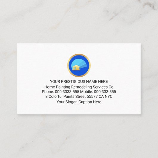 Colorful Paint Splatter Home Painting Visitekaartje (Achterkant)