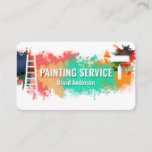 Colorful Paint Splatter Home Remodeling Visitekaartje (Voorkant)