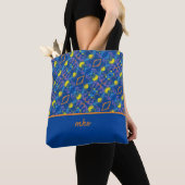 Colorful Paint Splatter Monogramed Tote Bag (Dichtbij)
