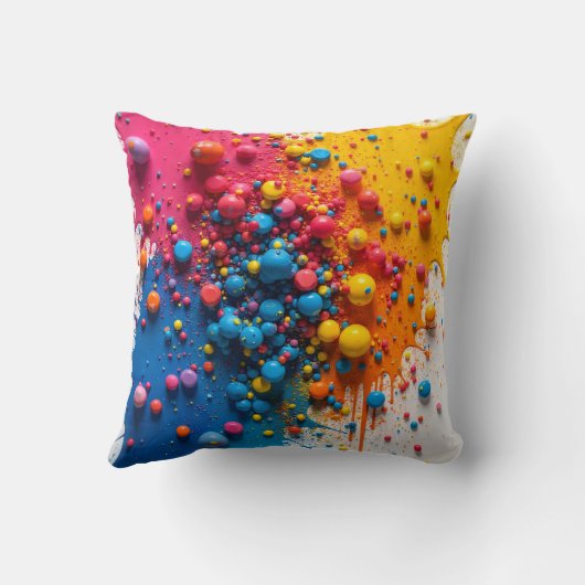 Colorful Paint Splatter Pillow Kussen (Achterkant)