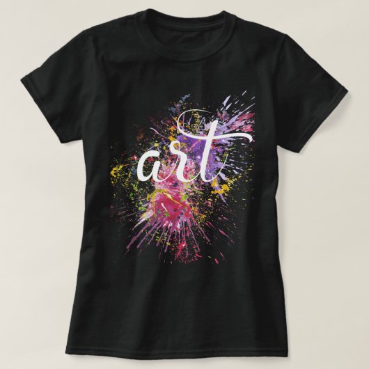 Colorful Paint Spletters ART Calligraphy T-shirt (Design voorkant)