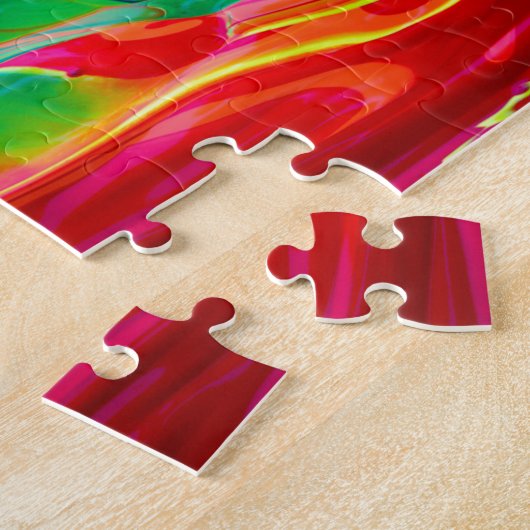 Colorful Paint Strokes Blended Jigzaag Puzzle Legpuzzel (Zijkant)