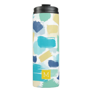 Colorful Paint Strokes en Monogram Thermosbeker