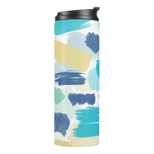 Colorful Paint Strokes en Monogram Thermosbeker (Gedraaid links)