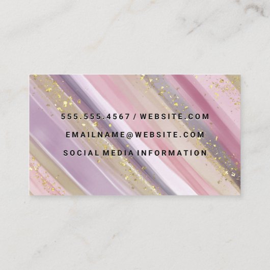 Colorful Paint Strokes | Goudvlokken | QR-scan Visitekaartje (Achterkant)