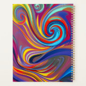 Colorful Paint Swirl Abstract Planner (Achterkant)