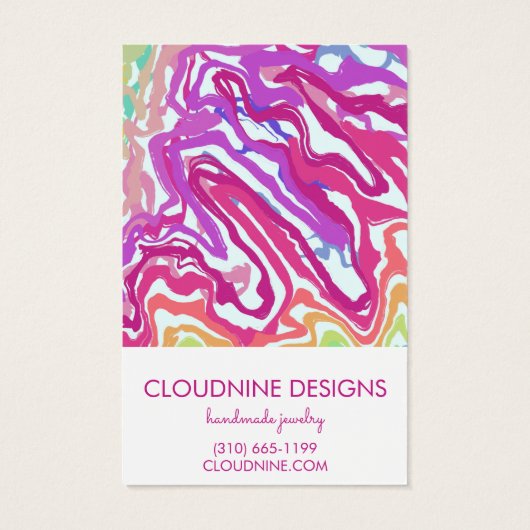 Colorful Paint Swirls die Ketting juwelen verdient Visitekaartje (Achterkant)