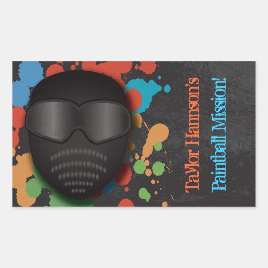 Colorful Paintball Birthday Party Stickers (Voorkant)