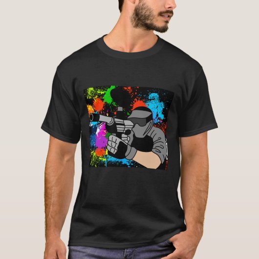 Colorful Paintball Motif T-shirt (Voorkant)