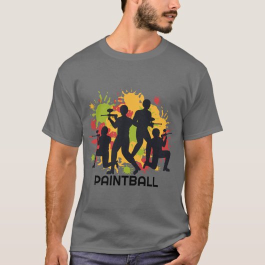 Colorful Paintball Scene T-shirt (Voorkant)