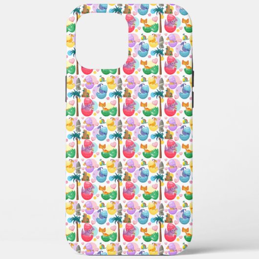 Colorful Painted Dinosaur Pattern Case-Mate iPhone Case (Achterkant)