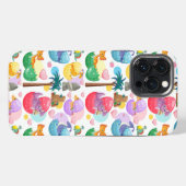 Colorful Painted Dinosaur Pattern iPhone Hoesje (Achterkant horizontaal)