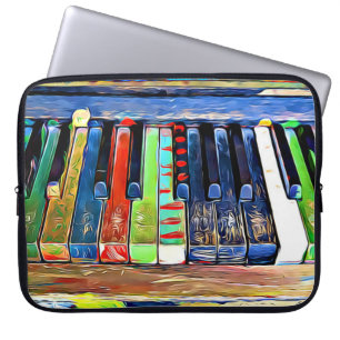Colorful Painted Piano Keys Artsy Music Canvas tas