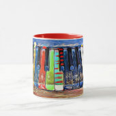 Colorful Painted Piano Keys Artsy Music Coffee Mok (Midden)