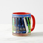 Colorful Painted Piano Keys Artsy Music Coffee Mok (Voorkant rechts)