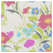Colorful Painterly Wildflower Bouquet Stof (Close Up)