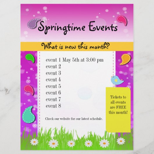 Colorful Paisely Spring Springtime Event Flyer (Voorkant)