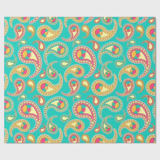 Colorful Paisley Cadeaupapier (Vlak)