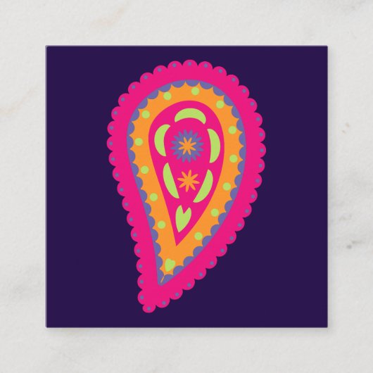 Colorful Paisley Contactkaartje (Voorkant)