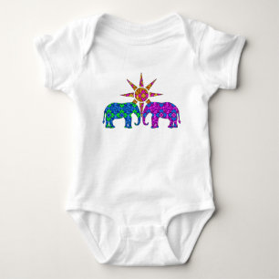 Colorful Paisley Elephant Cute Romper