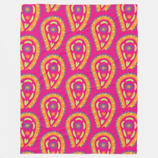 Colorful Paisley Fleece Deken (Voorkant)