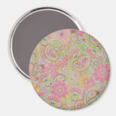 Colorful Paisley Floral botanical Flowers Magneet (Voorkant / Achterkant)