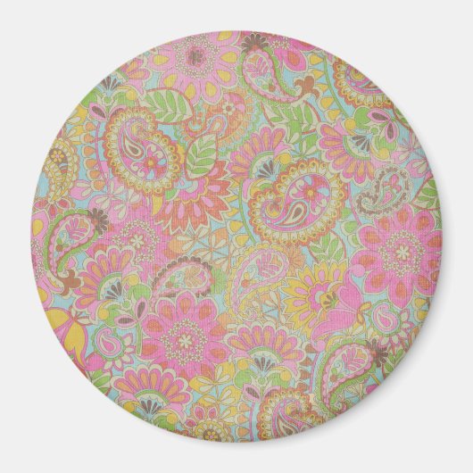 Colorful Paisley Floral botanical Flowers Magneet (Voorkant)