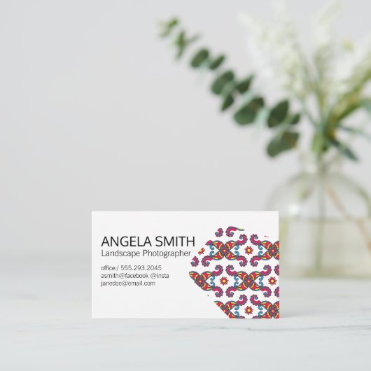 Colorful Paisley Flower Flowers Botanical Flowers Visitekaartje (Staand voorkant)