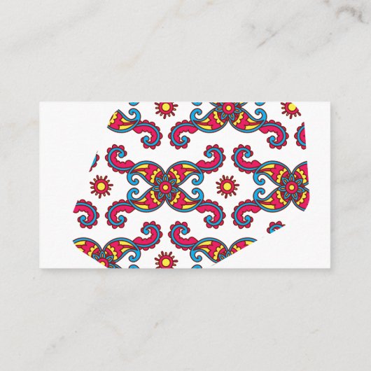 Colorful Paisley Flower Flowers Botanical Flowers Visitekaartje (Achterkant)