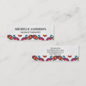 Colorful Paisley Flower Pattern Mini Visitekaartje (Voorkant / Achterkant)