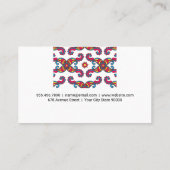 Colorful Paisley Flower Pattern Visitekaartje (Achterkant)