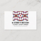 Colorful Paisley Flower Pattern Visitekaartje (Voorkant)