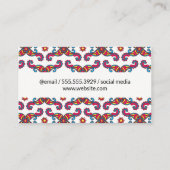 Colorful Paisley Flower Pattern Visitekaartje (Achterkant)