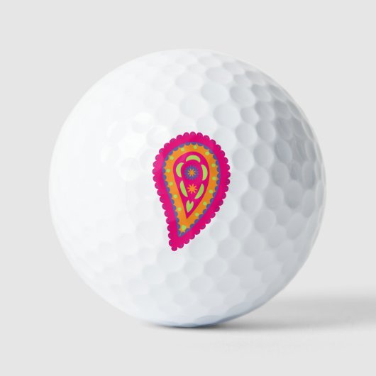 Colorful Paisley Golfballen (Voorkant)