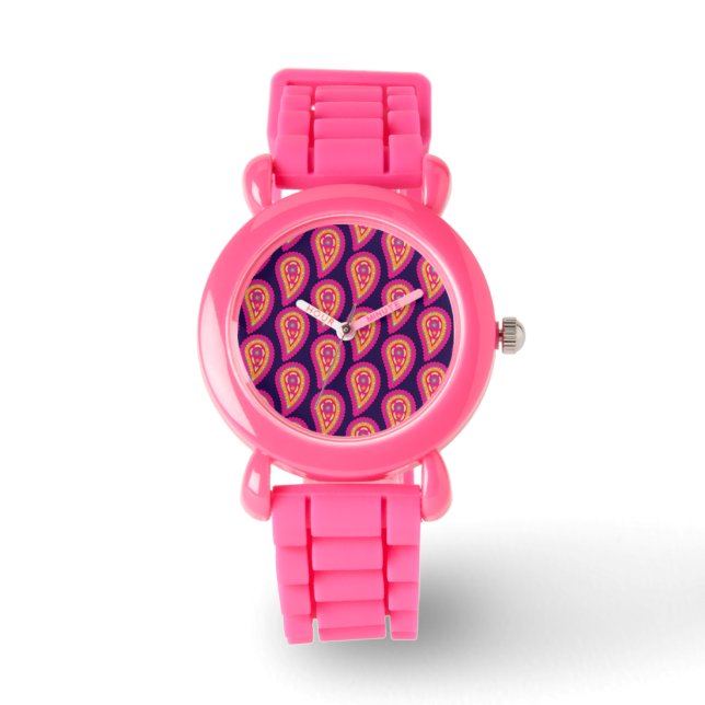 Colorful Paisley Horloge (Voorkant)