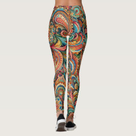 Colorful Paisley Leggings, bedrukt Leggings
