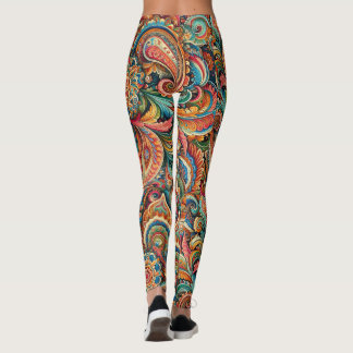 Colorful Paisley Leggings, bedrukt Leggings
