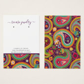 Colorful Paisley Modern Pattern die Achtergrond ve Visitekaartje (Voorkant /achterkant)