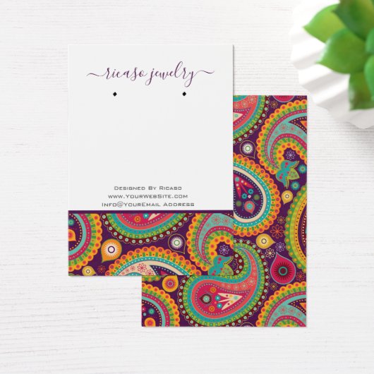 Colorful Paisley Modern Pattern die Achtergrond ve Visitekaartje (Bureau)