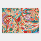 Colorful Paisley Ornament Inpakpapier Vel (Voorkant 3)