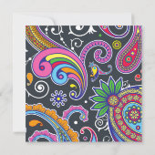 Colorful Paisley, Paisley Pattern, Baby shower Kaart (Achterkant)