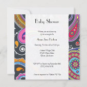 Colorful Paisley, Paisley Pattern, Baby shower Kaart (Voorkant)